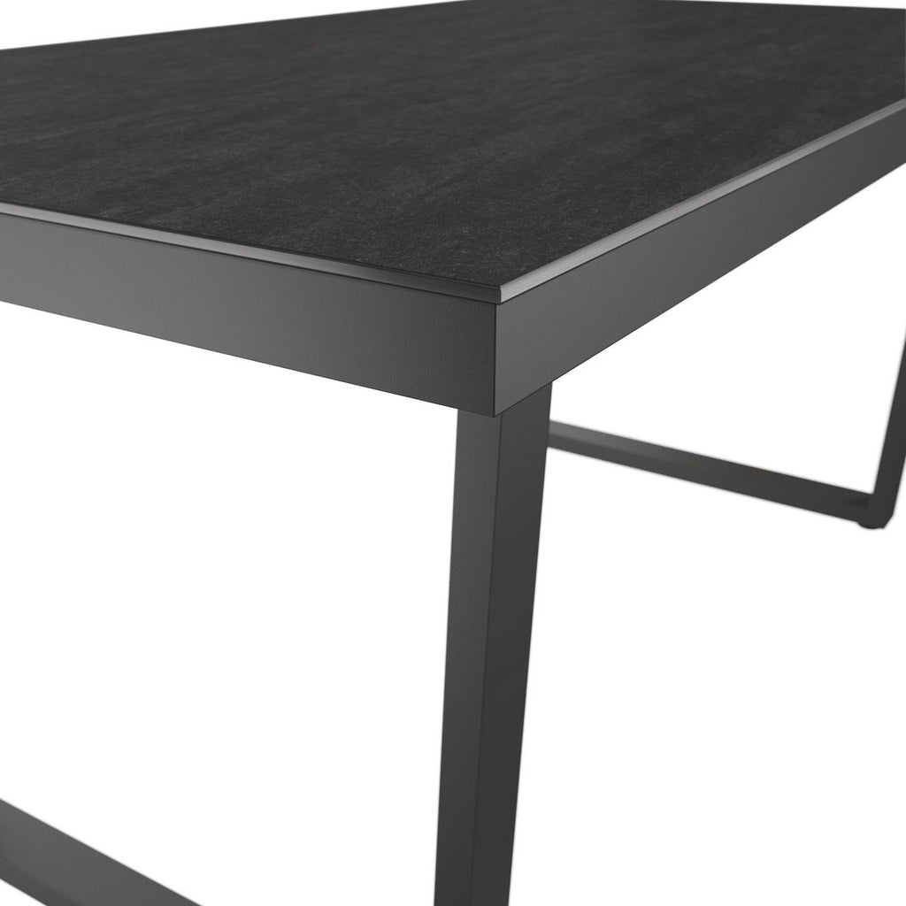 Oversikt av Hagebord 160x90 cm rustfritt stål/Dekton antrasitt i hage