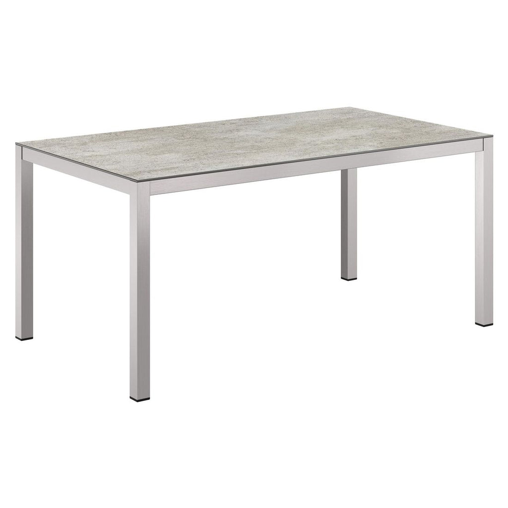 Hagebord 160x90 cm rustfritt stål/Dekton - OUTLIV forfra