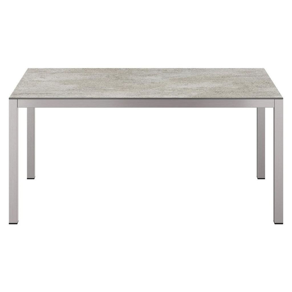 Montert Hagebord 160x90 cm rustfritt stål/Dekton - OUTLIV på terrasse