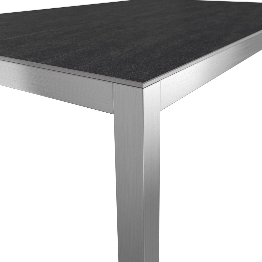 Nærbilde av bordbein på Hagebord 160x90 cm rustfritt stål/Dekton - OUTLIV