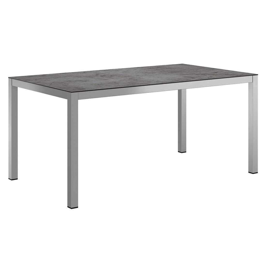 Hagebord 160x90 cm rustfritt stål/glasskeramikk - OUTLIV forfra