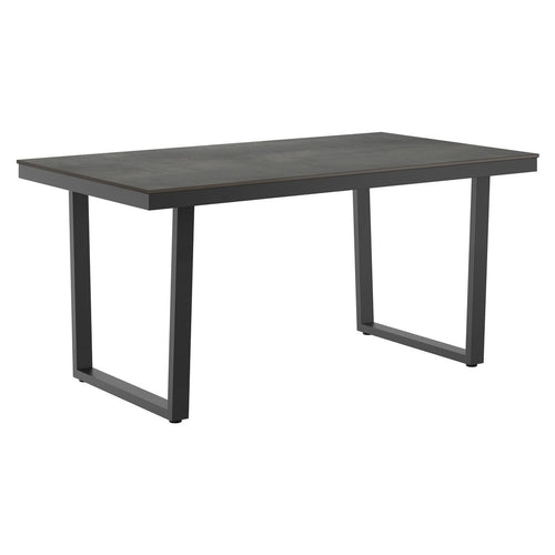 Hagebord 160x90 cm rustfritt stål HPL antrasitt forfra