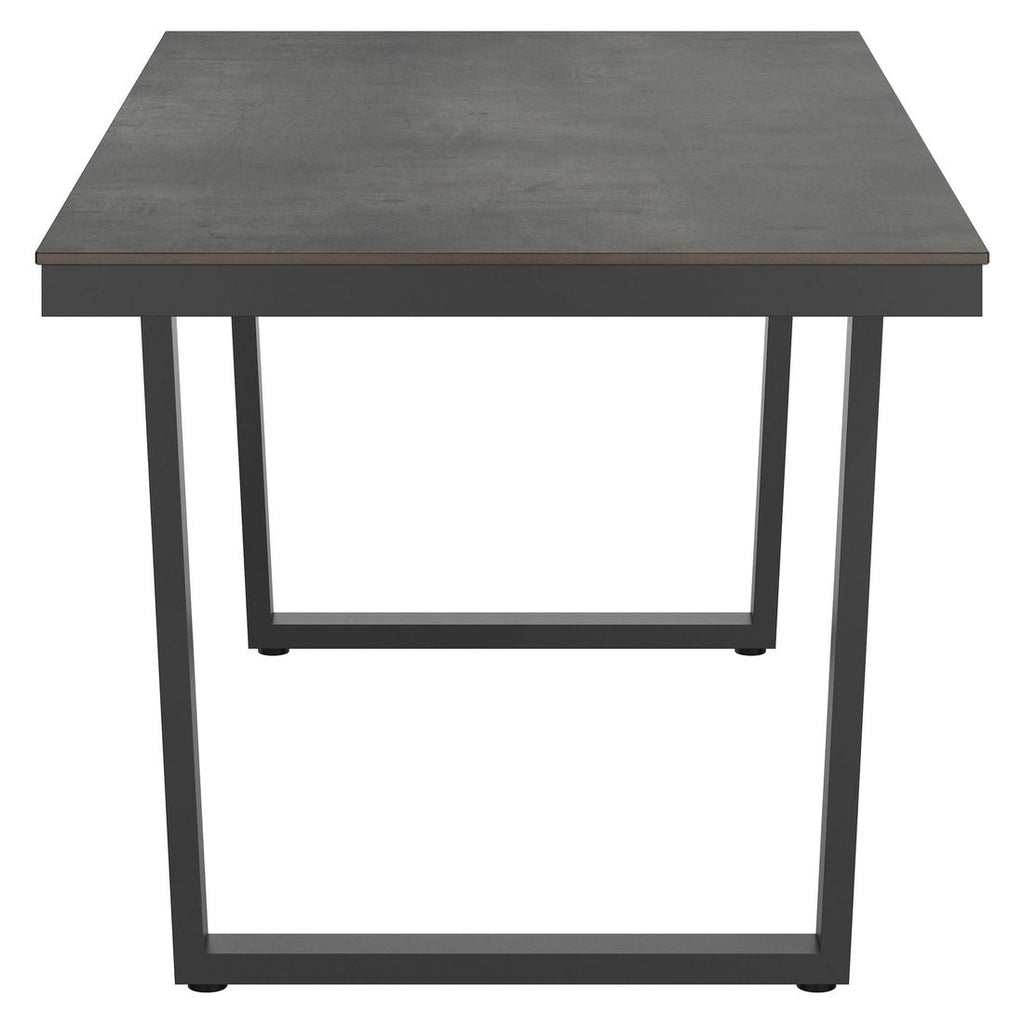 Montert Hagebord 160x90 cm rustfritt stål HPL antrasitt på terrasse