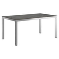 Hagebord 160x90 cm rustfritt stål HPL OUTLIV forfra