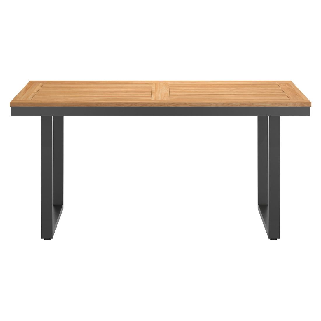Hagebord 160x90 cm rustfritt stål/teak - OUTLIV detalj teakplate