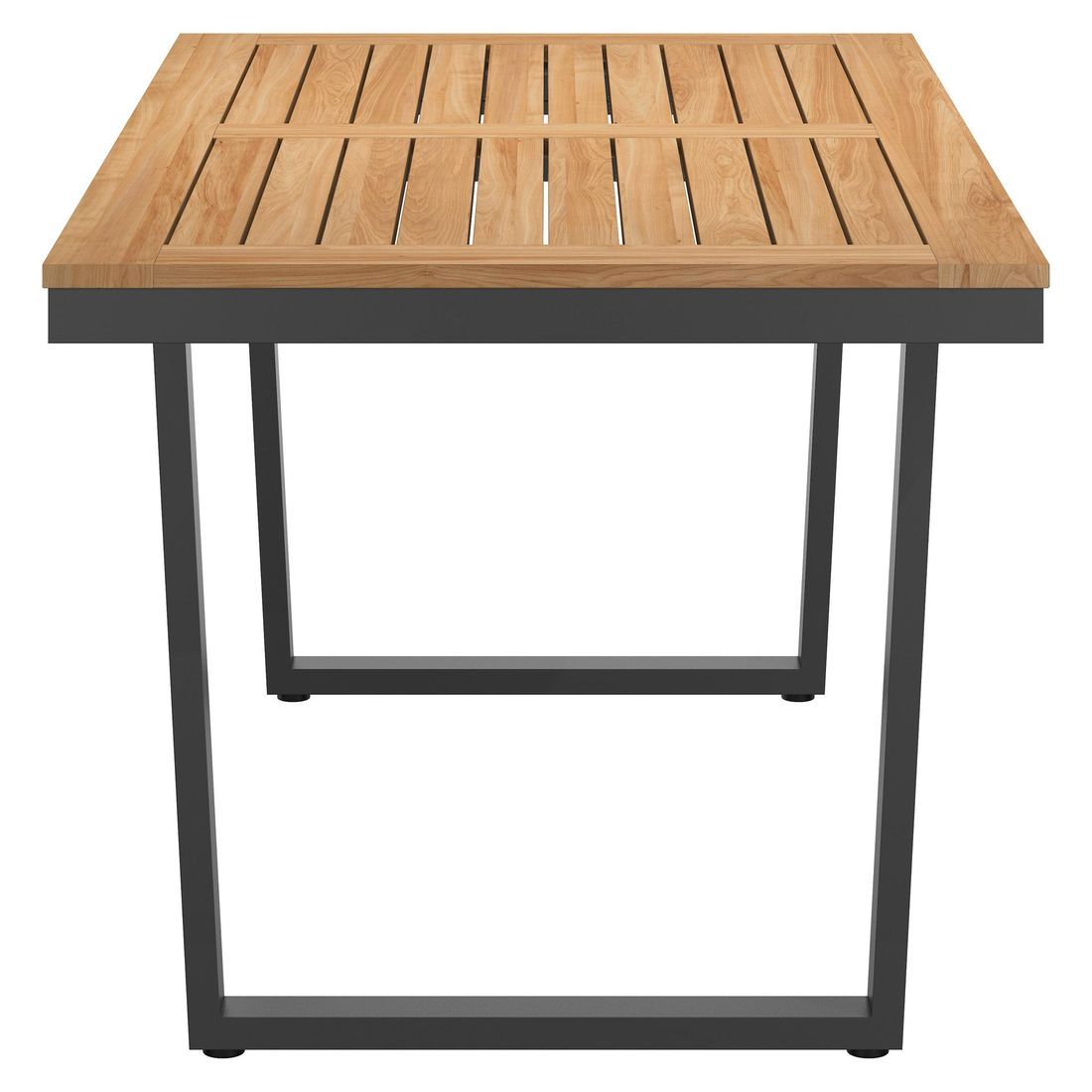 Hagebord 160x90 cm rustfritt stål/teak - OUTLIV ben understell
