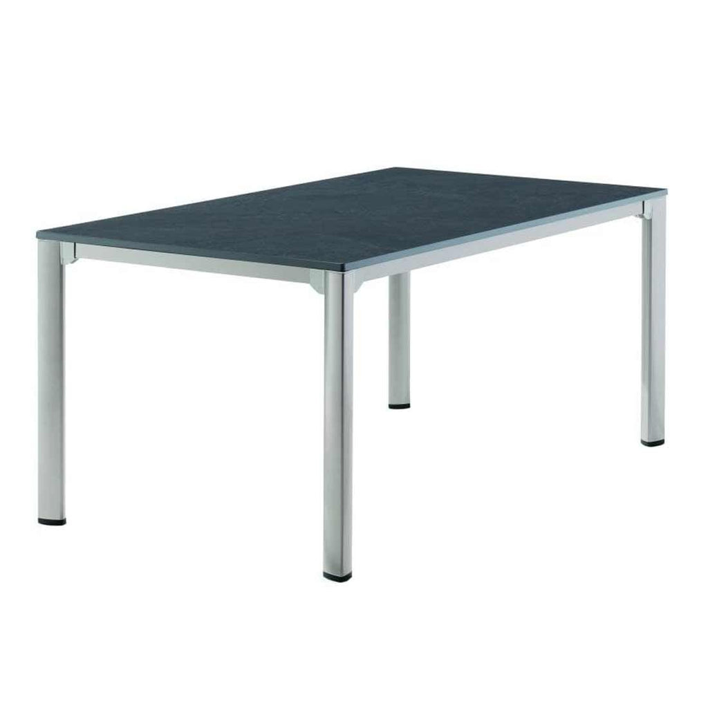 Hagebord 165x95 cm aluminium Vivodur grafitt forfra