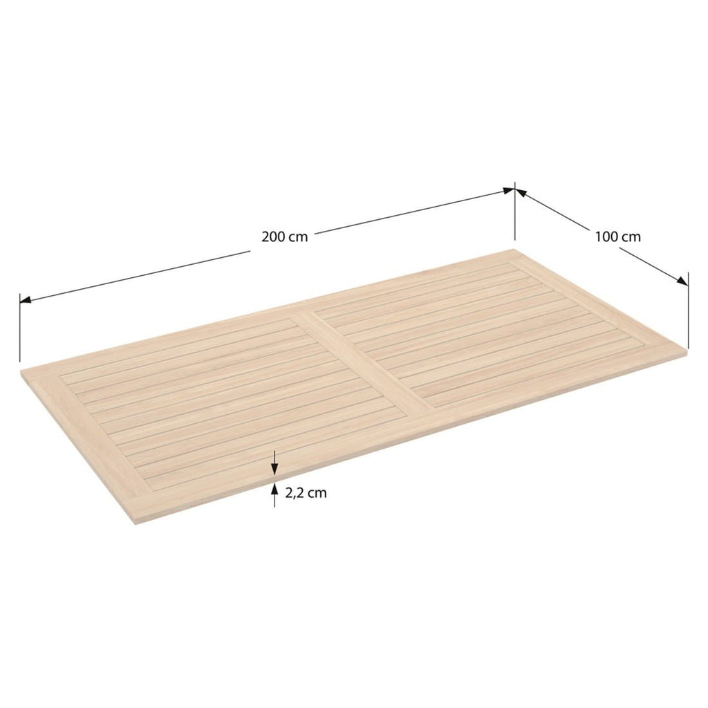 Oversiktsbilde av Hagebord 200x100 cm aluminium og teak svart - Stern