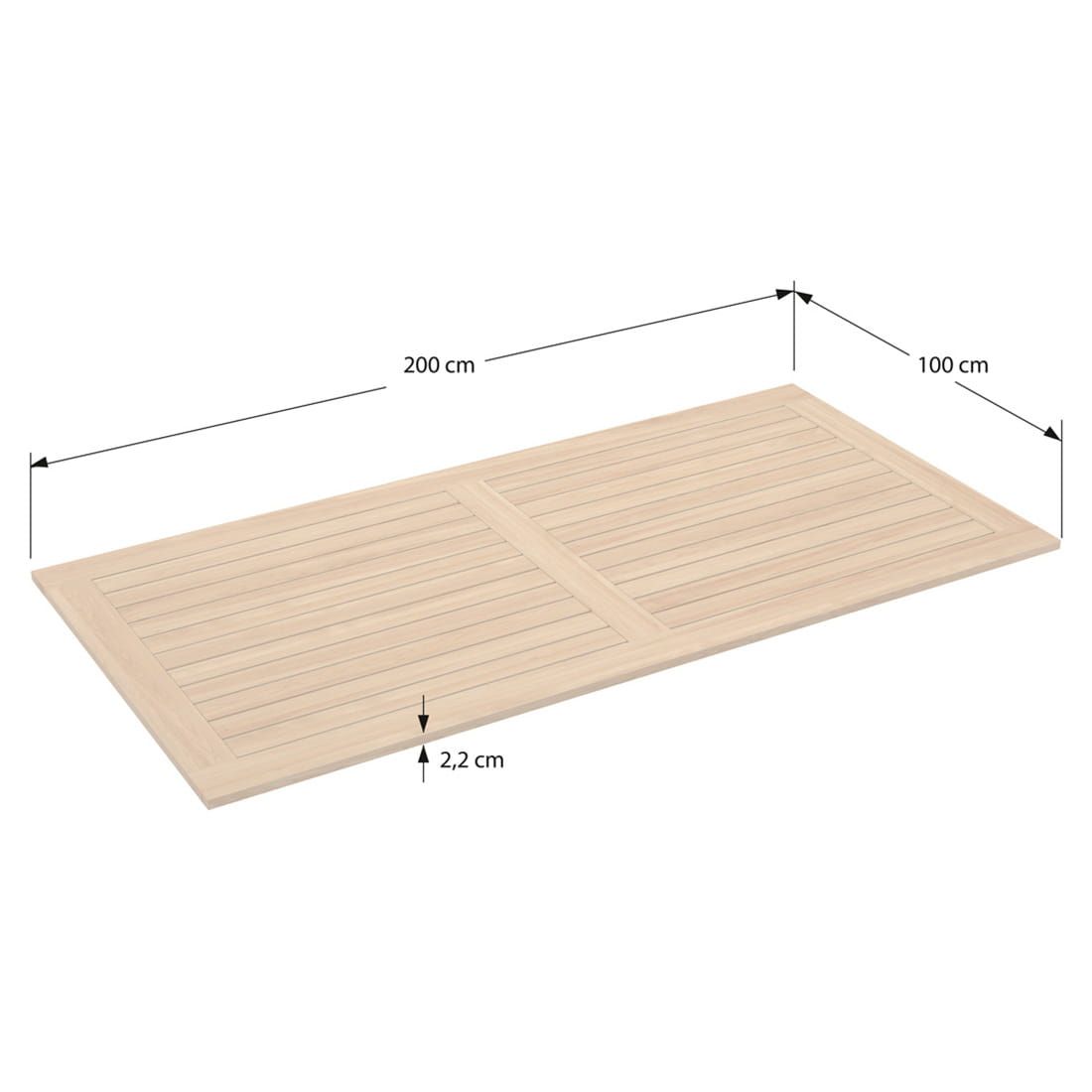 Oversiktsbilde av Hagebord 200x100 cm aluminium og teak svart - Stern