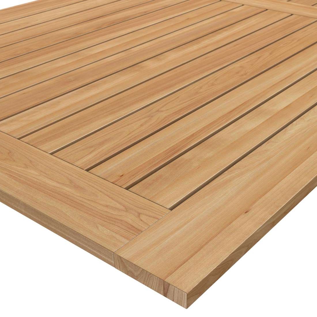 Hagebord 200x100 cm aluminium og teak svart - Stern sett fra siden