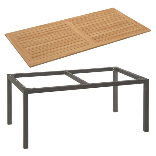 Hagebord aluminium/teak 200x100 cm antrasitt - Stern bakside