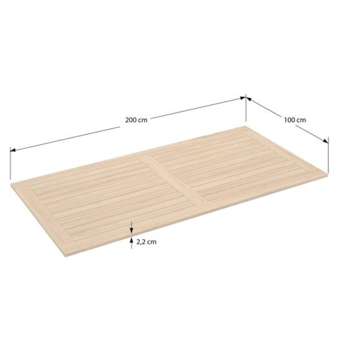 Hagebord aluminium/teak 200x100 cm antrasitt - Stern montert på terrasse