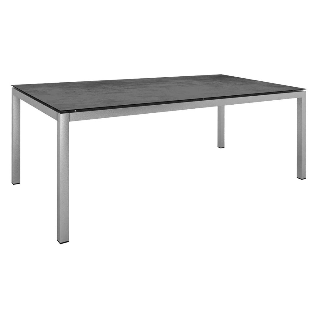 Hagebord 200x100 cm rustfritt stål/Silverstar 2.0 - Stern forfra