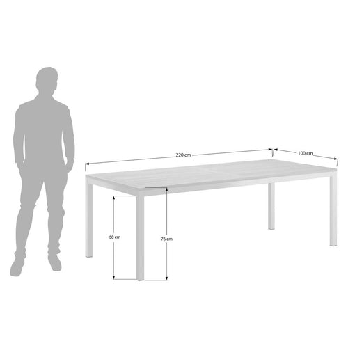 Hagebord 220x100 cm aluminium/teak - OUTLIV bakside