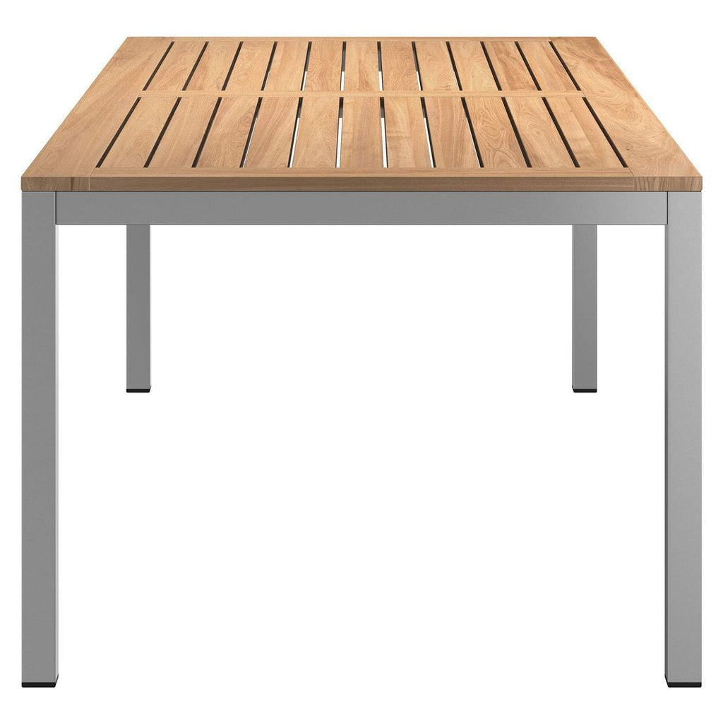 Nærbilde av aluminiumsramme på Hagebord 220x100 cm aluminium/teak - OUTLIV
