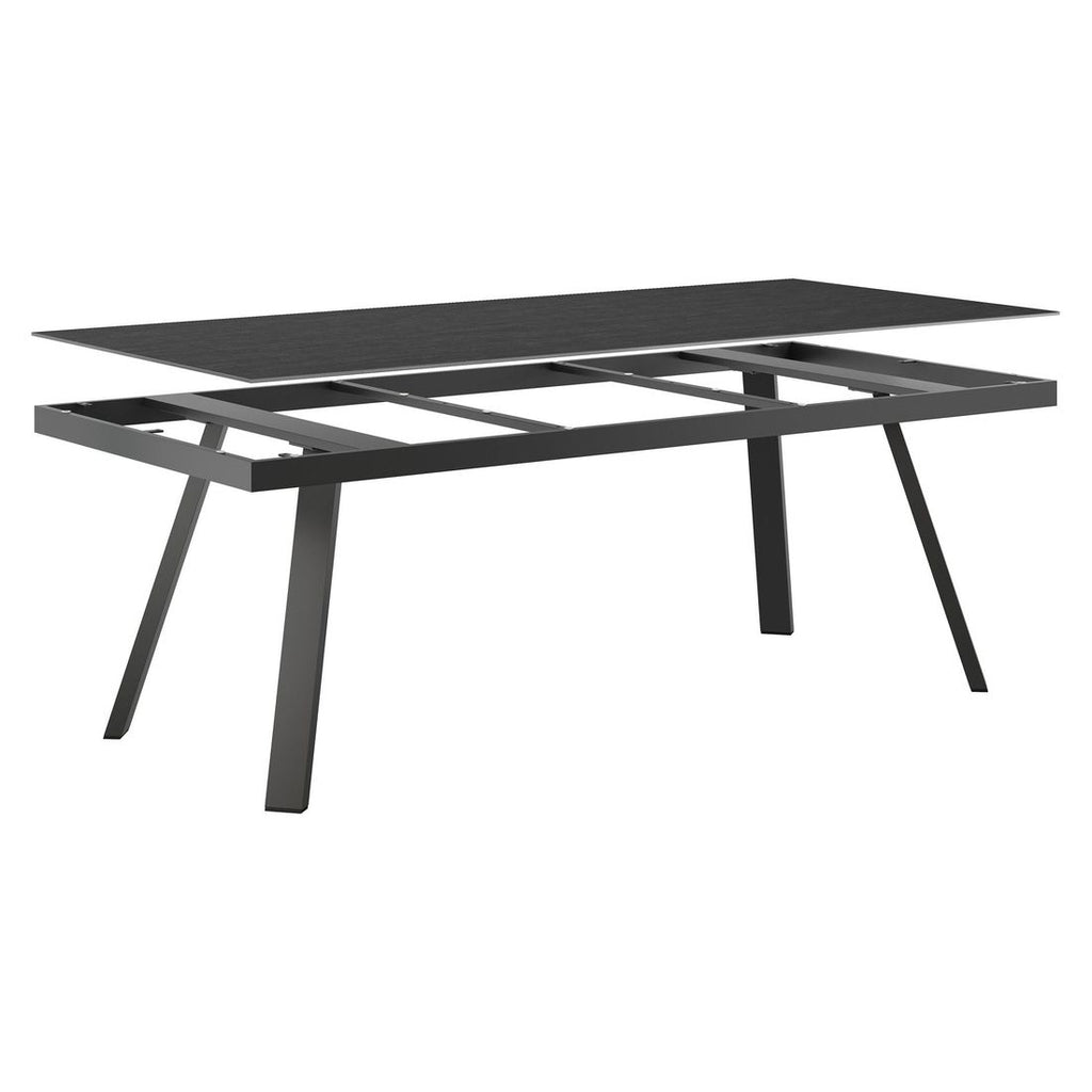 Nærbilde av aluminiumsramme på Hagebord 220x100 cm aluminium/Dekton antrasitt