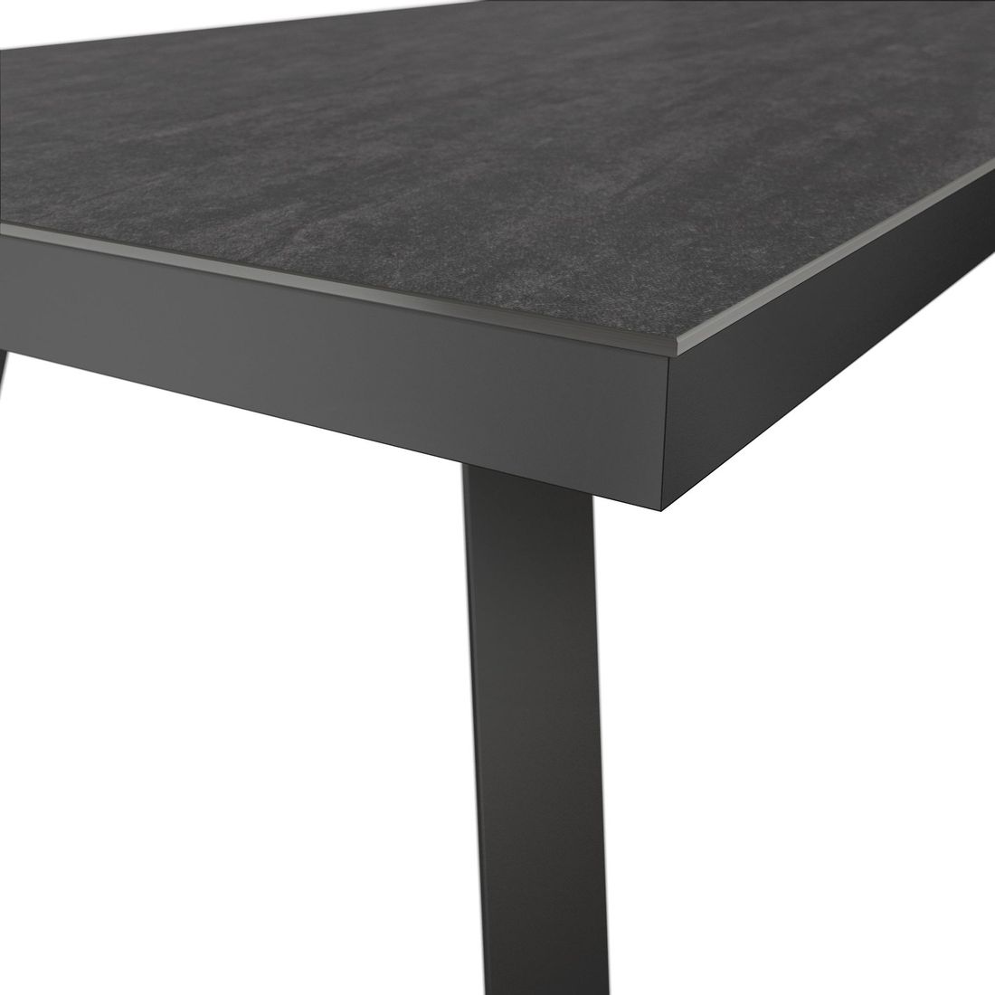 Hagebord 220x100 cm aluminium/Dekton antrasitt vinkelbilde