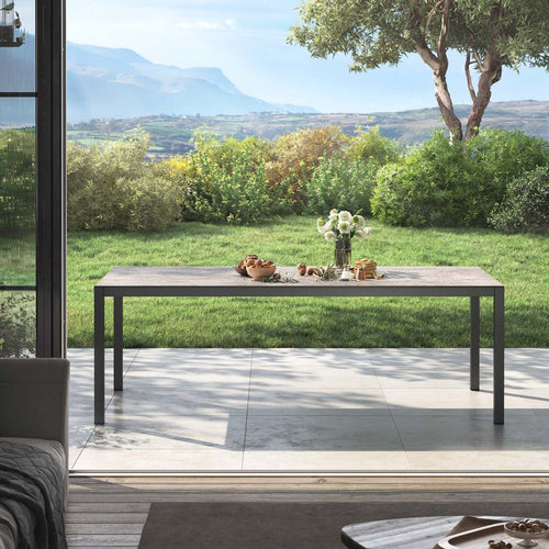 Hagebord 220x100 cm aluminium/Dekton antrasitt - OUTLIV bakside