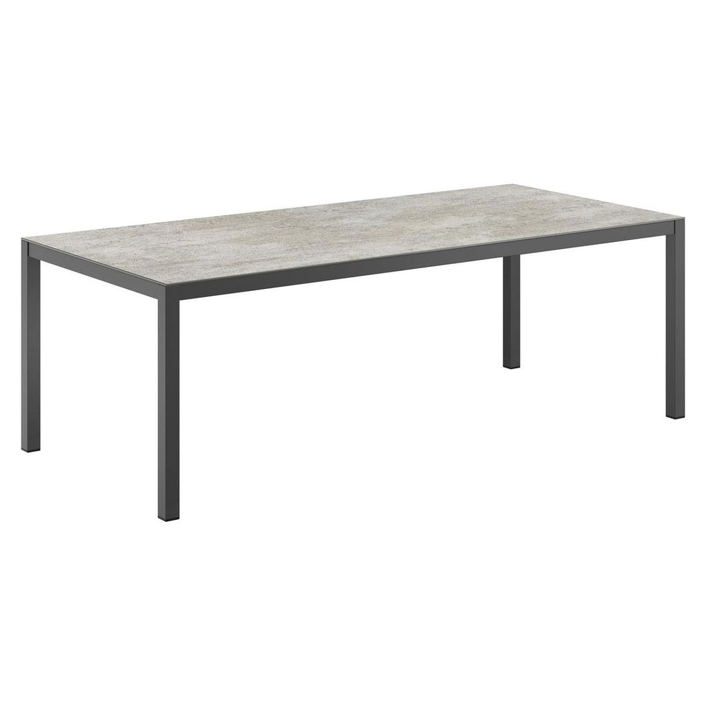 Hagebord 220x100 cm aluminium/Dekton antrasitt - OUTLIV forfra