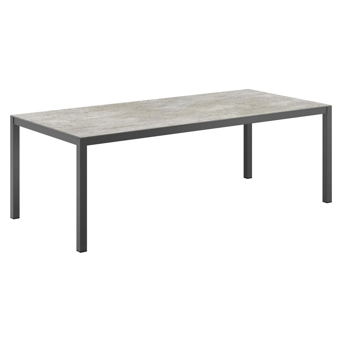 Hagebord 220x100 cm aluminium/Dekton antrasitt - OUTLIV forfra