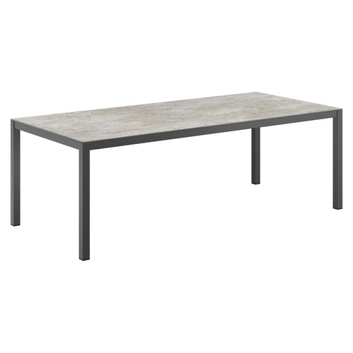Hagebord 220x100 cm aluminium/Dekton antrasitt - OUTLIV forfra