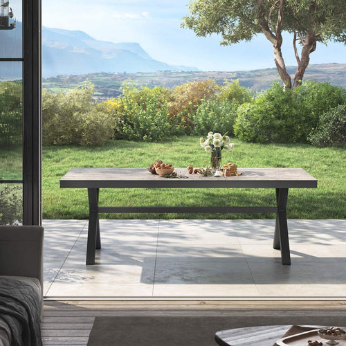 Hagebord 220x100 cm aluminium/Dekton antrasitt - OUTLIV bakside