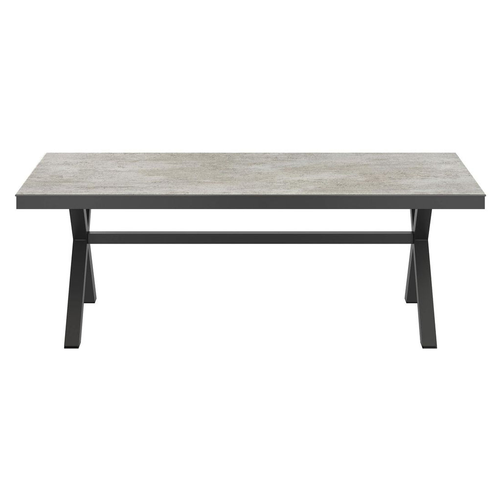 Montert Hagebord 220x100 cm aluminium/Dekton antrasitt - OUTLIV på terrasse