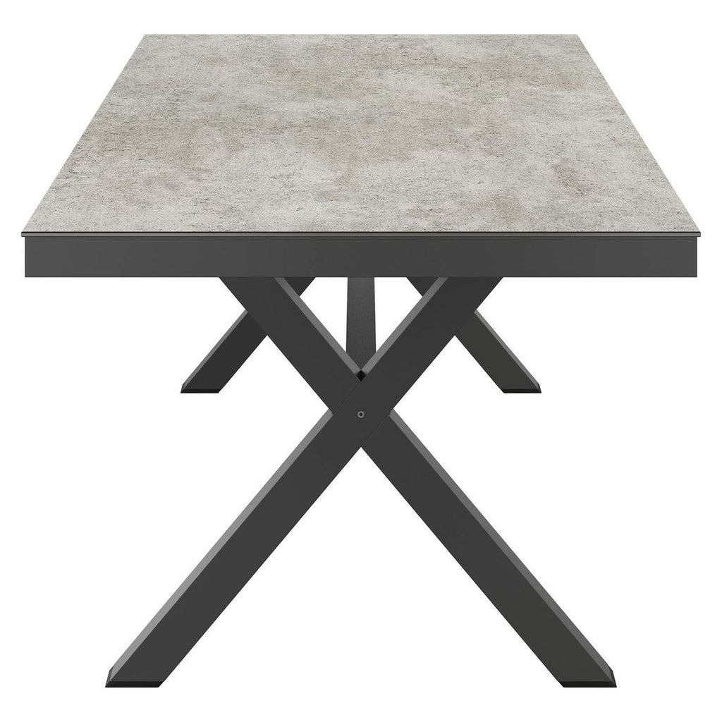 Nærbilde av aluminiumsramme på Hagebord 220x100 cm aluminium/Dekton antrasitt - OUTLIV