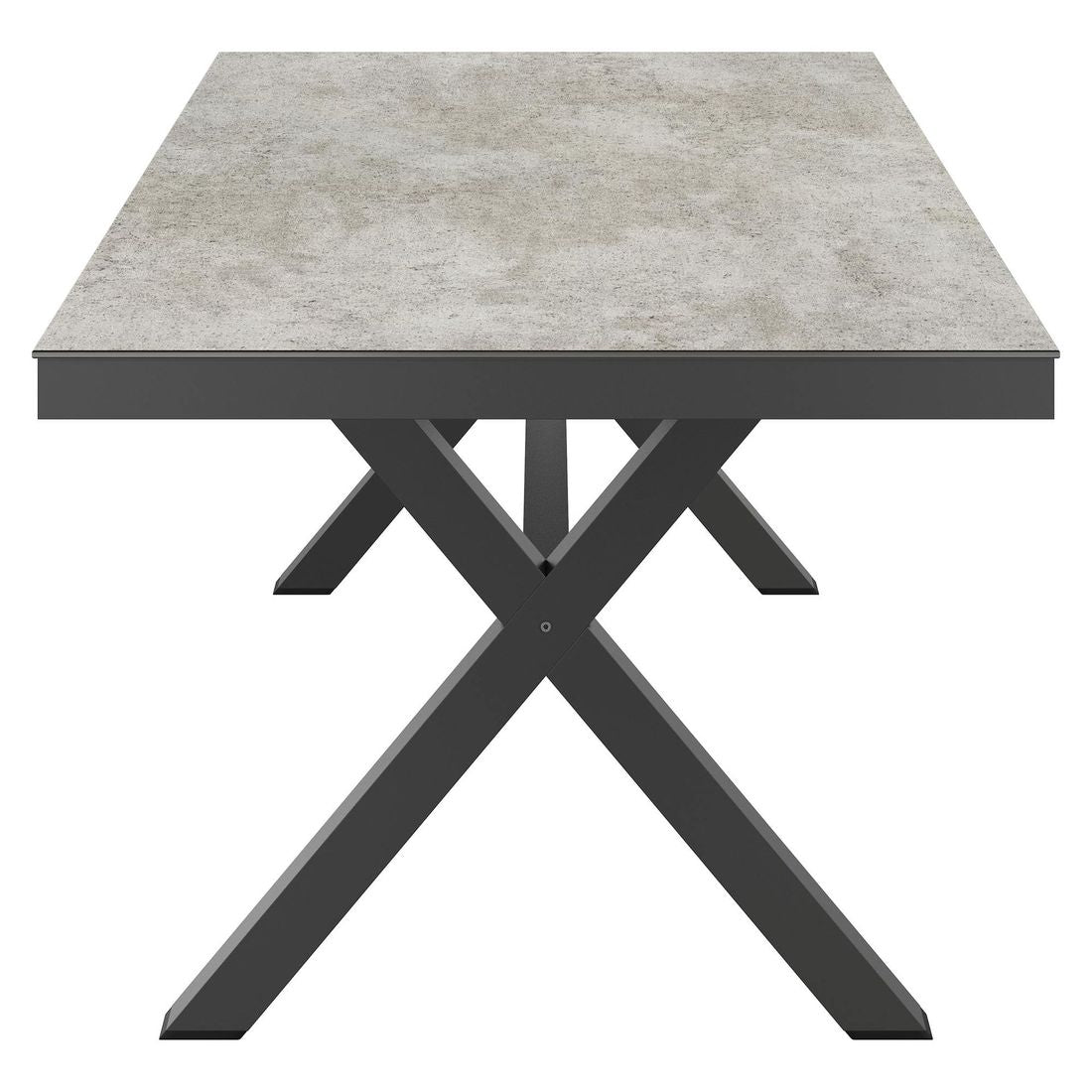 Nærbilde av aluminiumsramme på Hagebord 220x100 cm aluminium/Dekton antrasitt - OUTLIV