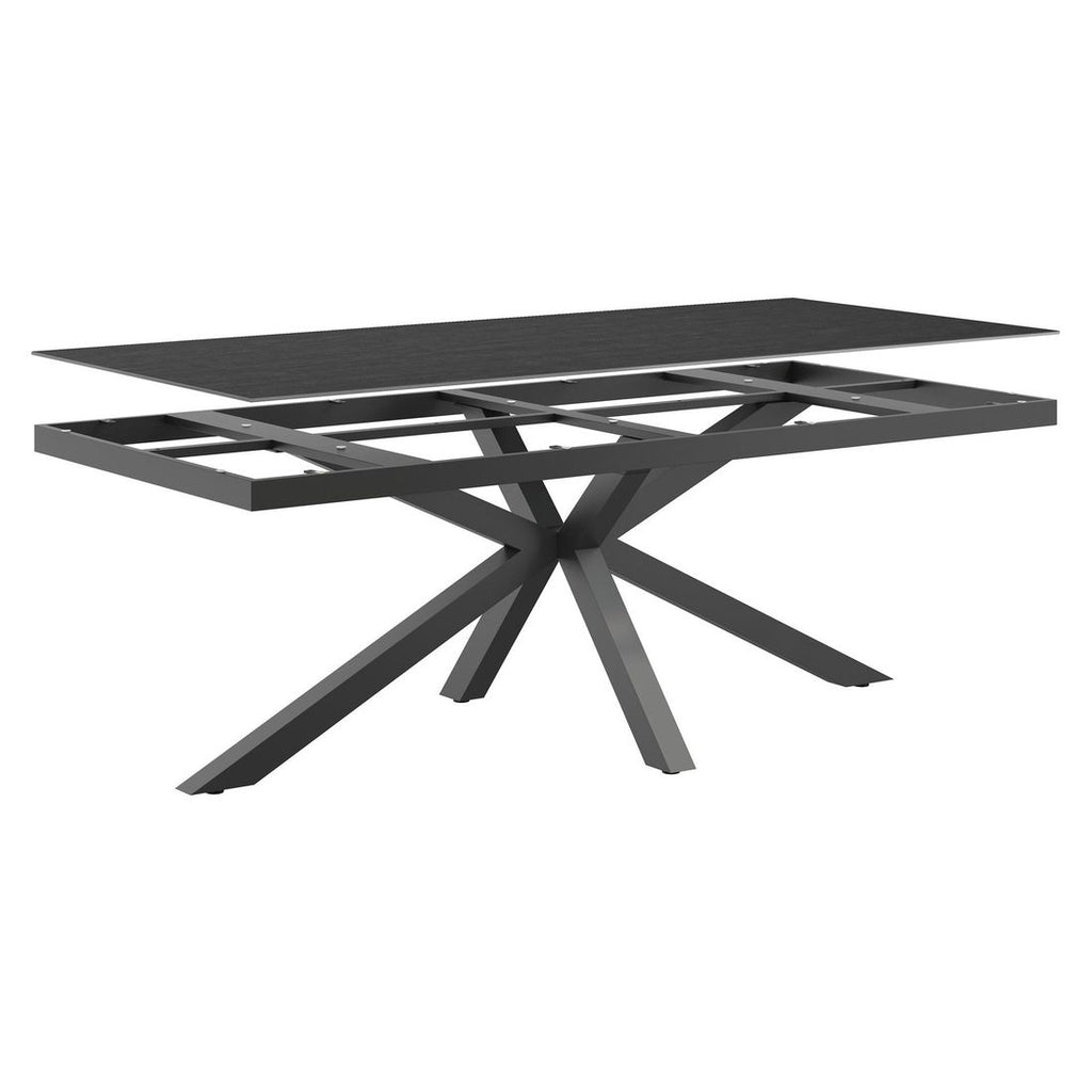 Nærbilde av aluminiumsramme på Hagebord 220x100 cm aluminium/Dekton antrasitt - OUTLIV