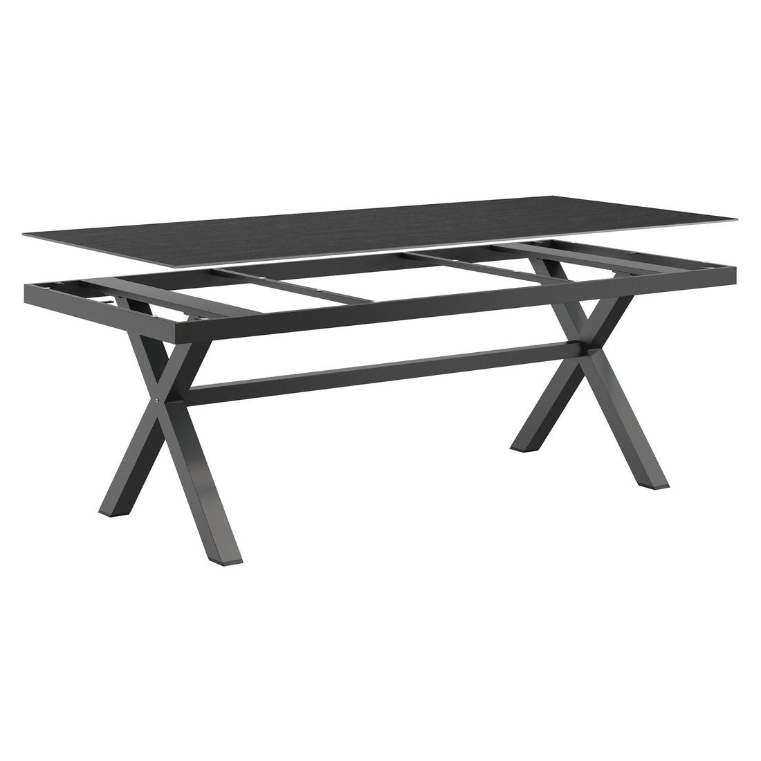 Hagebord 220x100 cm aluminium/Dekton antrasitt - OUTLIV nærbilde aluminiumramme