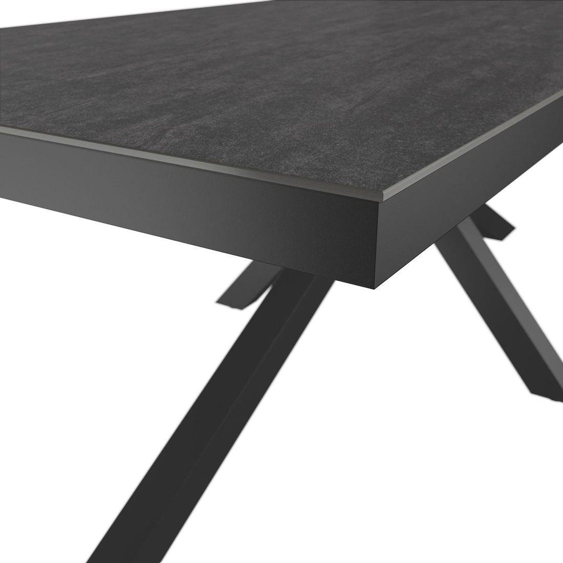 Oversikt av Hagebord 220x100 cm aluminium/Dekton antrasitt - OUTLIV på terrasse