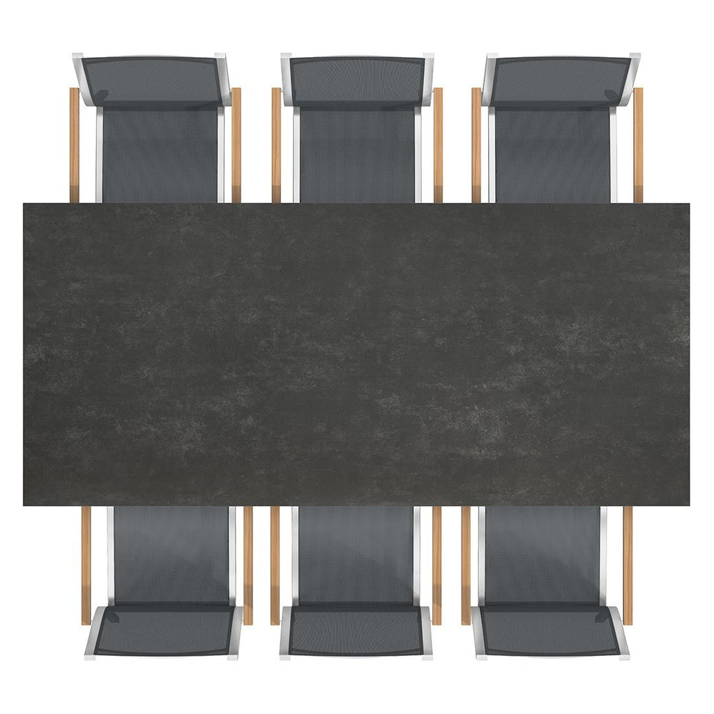 Hagebord 220x100 cm aluminium/glasskeramikk - OUTLIV ben og understell