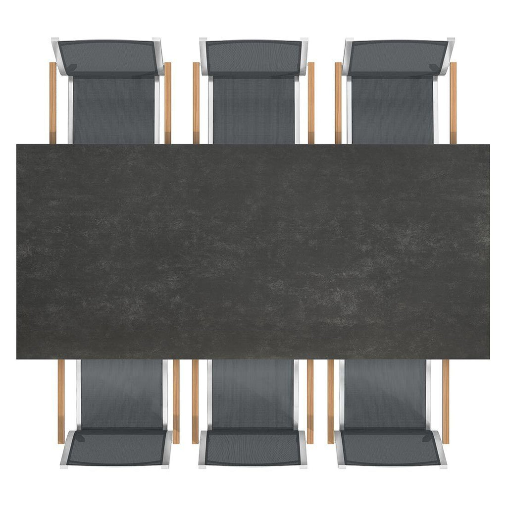 Hagebord 220x100 cm aluminium/glasskeramikk - OUTLIV ben og understell