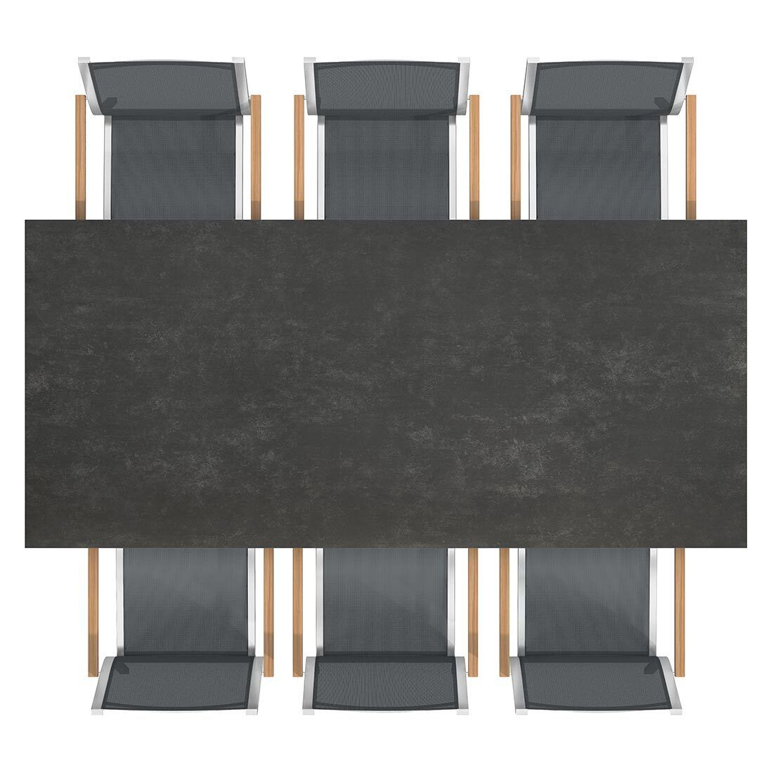 Hagebord 220x100 cm aluminium/glasskeramikk - OUTLIV ben og understell