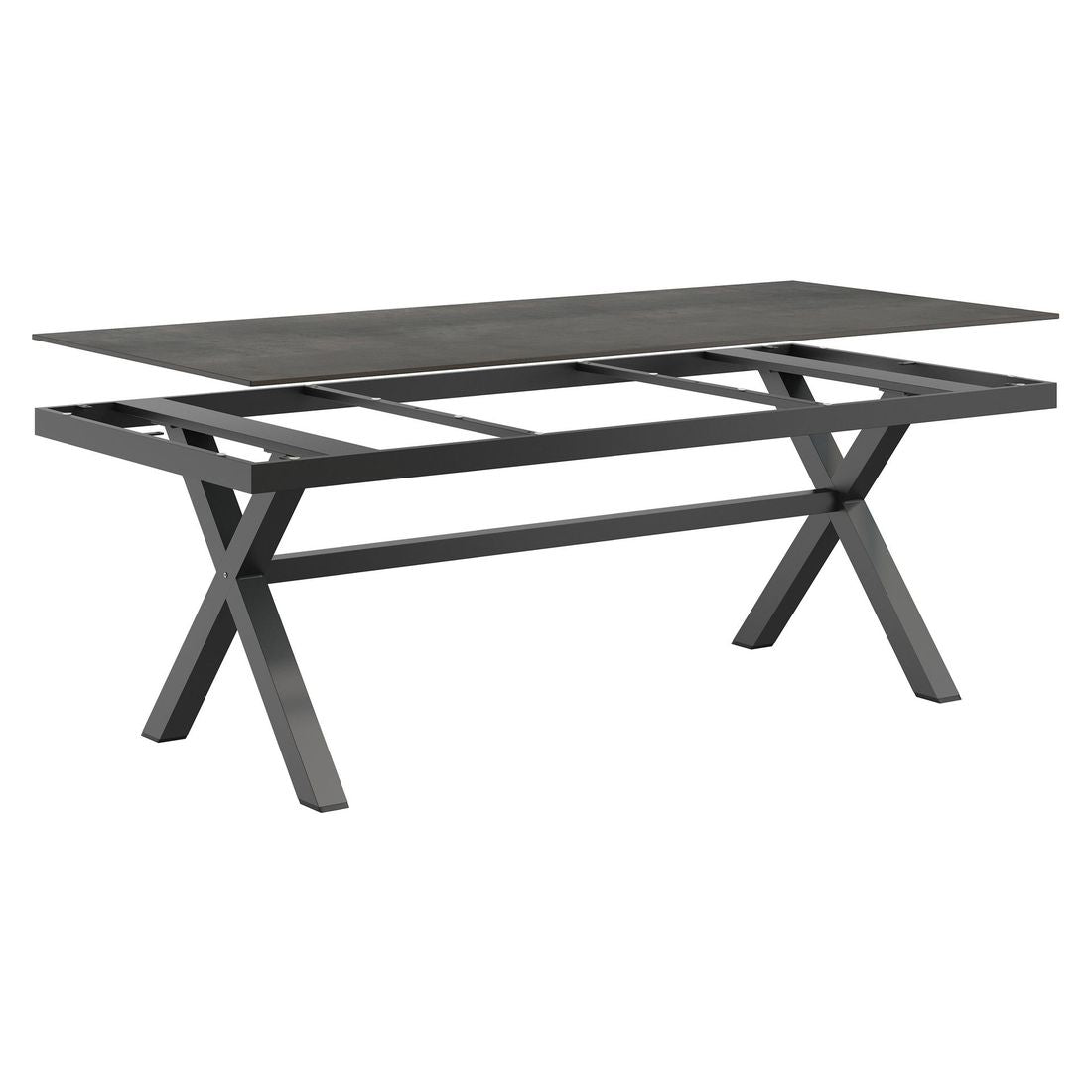 Nærbilde av ben på Hagebord 220x100 cm aluminium HPL antrasitt