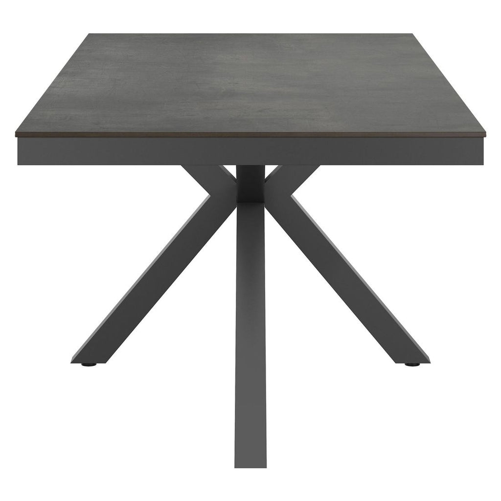 Montert Hagebord 220x100 cm aluminium/HPL mørk sement - OUTLIV på terrasse