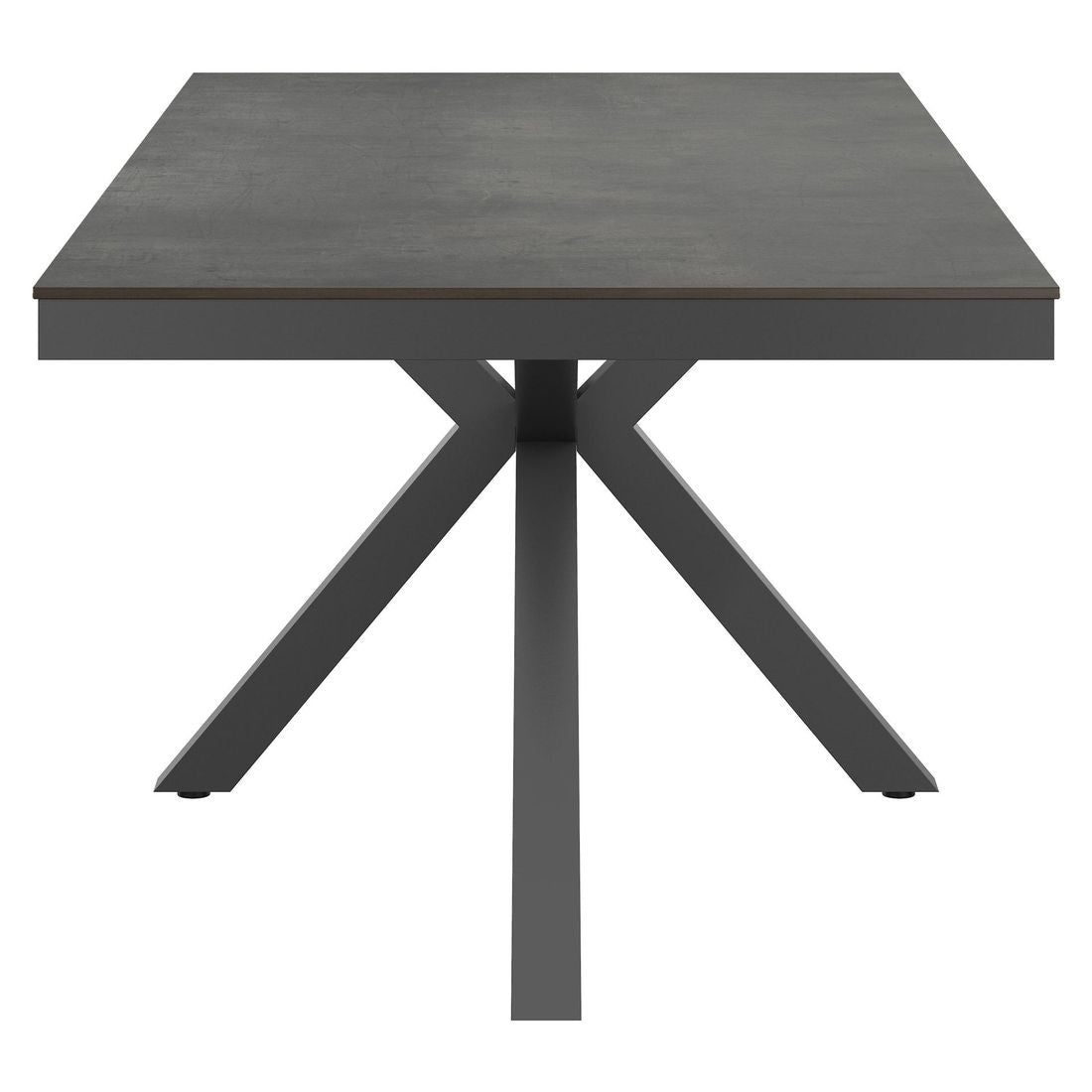 Montert Hagebord 220x100 cm aluminium/HPL mørk sement - OUTLIV på terrasse