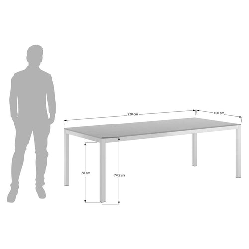Hagebord 220x100 cm aluminium/HPL - OUTLIV bakside