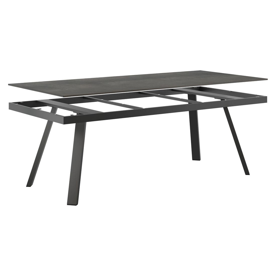 Nærbilde av aluminiumramme på Hagebord 220x100 cm aluminium/HPL sementgrå - OUTLIV