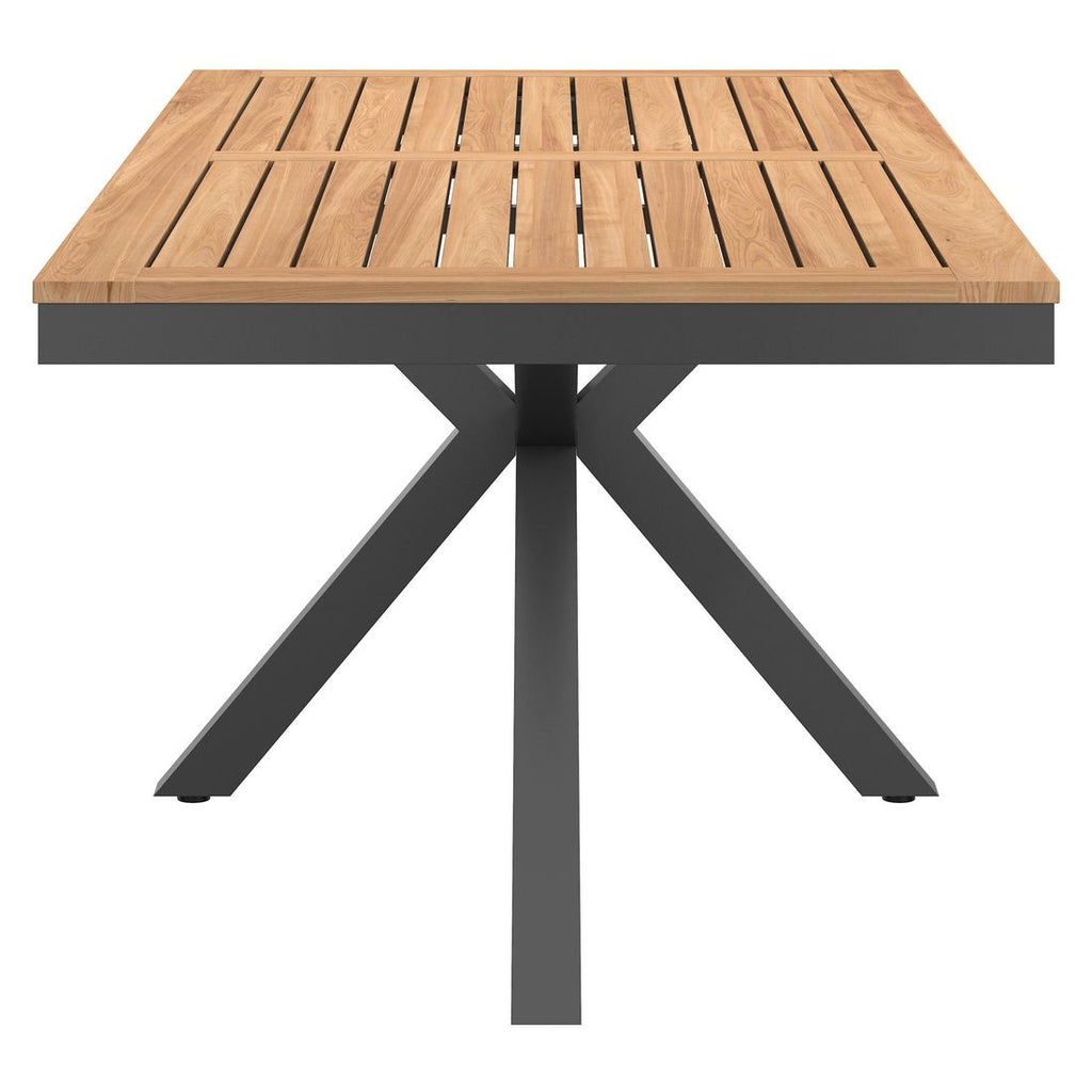 Nærbilde av aluminiumsramme på Hagebord 220x100 cm aluminium/teak antrasitt - OUTLIV