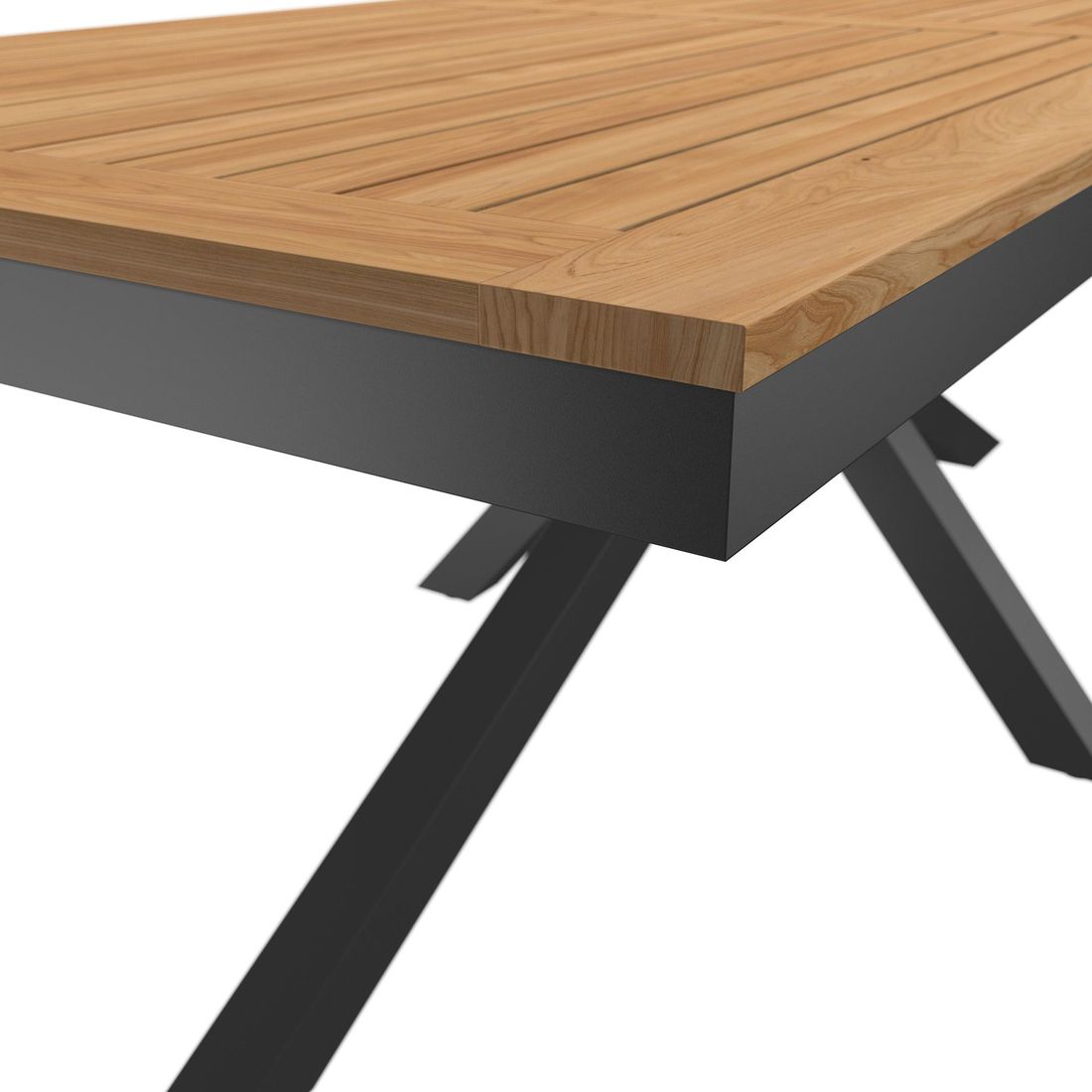 Oversiktsbilde av Hagebord 220x100 cm aluminium/teak antrasitt - OUTLIV i hage