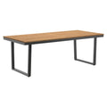 Hagebord 220x100 cm rustfritt stål/teak - OUTLIV forfra