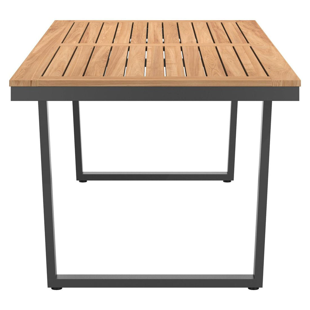 Montert Hagebord 220x100 cm rustfritt stål/teak - OUTLIV i hage