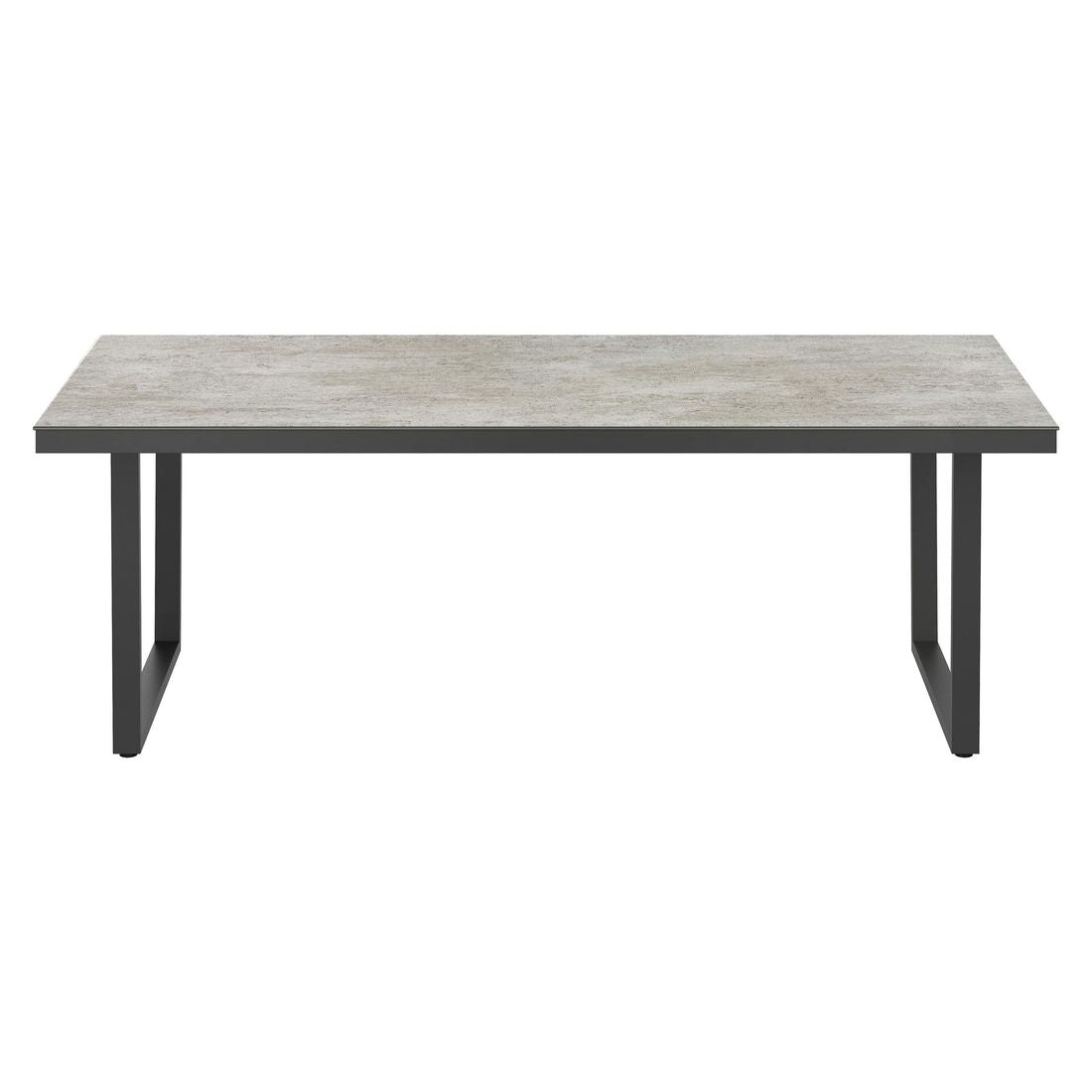 Montert Hagebord 220x100 cm rustfritt stål Dekton antrasitt på terrasse