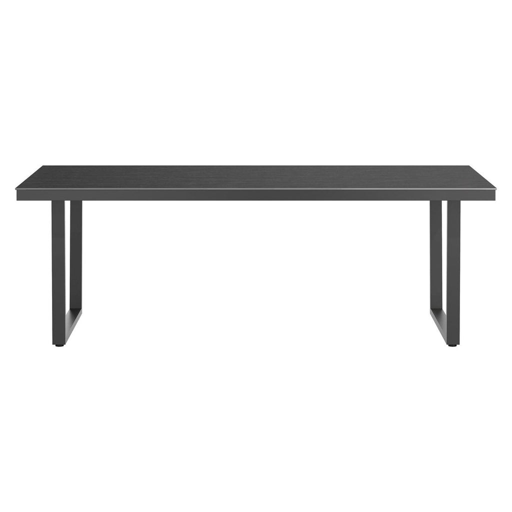 Detalj av bordplate på Hagebord 220x100 cm rustfritt stål/Dekton antrasitt