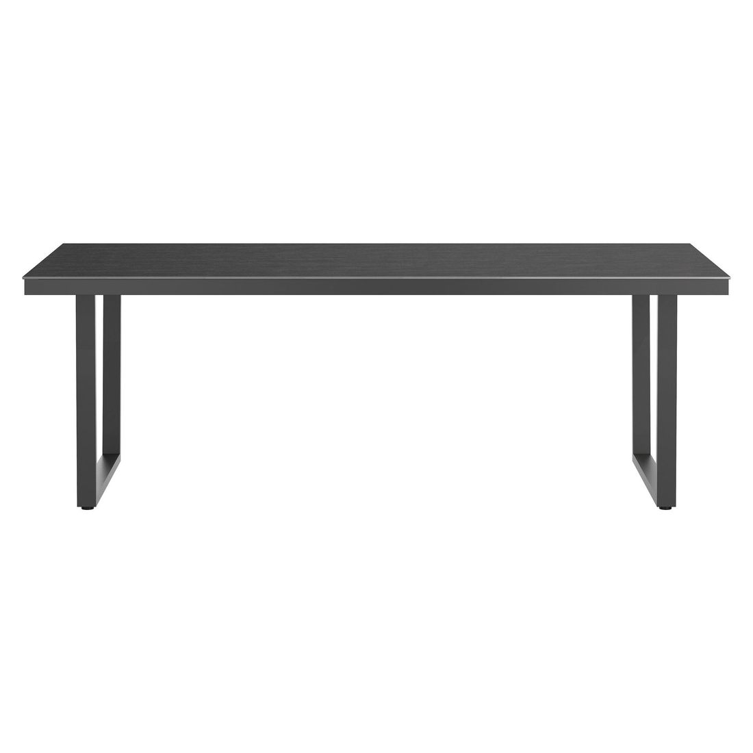 Detalj av bordplate på Hagebord 220x100 cm rustfritt stål/Dekton antrasitt