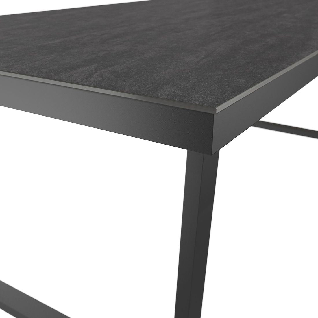 Oversikt av Hagebord 220x100 cm rustfritt stål/Dekton antrasitt med stoler