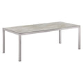 Hagebord 220x100 cm rustfritt stål/Dekton - OUTLIV forfra