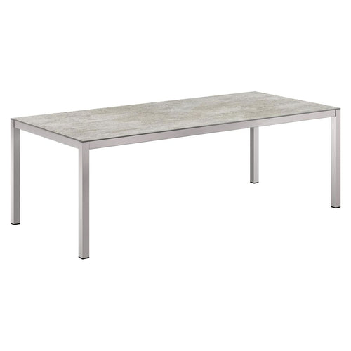 Hagebord 220x100 cm rustfritt stål/Dekton - OUTLIV forfra